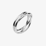 silver trio gliding fidget ring
