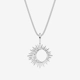 silver rotating moon necklace