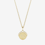 gold moon edged spinning necklace
