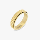 gold grooved anxiety ring