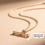spinning t-bar necklace - gold