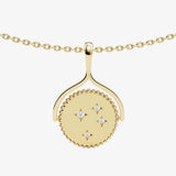gold moon edged spinning necklace