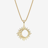 gold rotating moon necklace