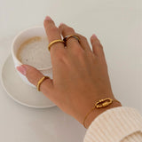 gold 4-bead spinning bracelet