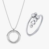silver 4-bead fidget jewellery set