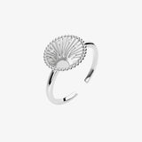 silver adjustable sun sky spinning disc ring