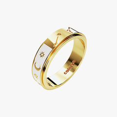 gold half moon and star anxiety ring