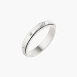 silver spinning star eternity band ring