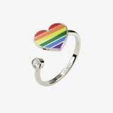 adjustable rainbow heart anxiety ring