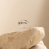 silver 4-bead adjustable nail anxiety ring