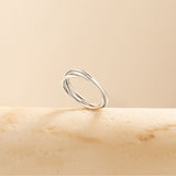 silver trio gliding fidget ring