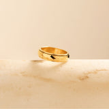 gold minimal pattern anxiety ring