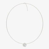 silver rotating pearl clover anxiety necklace