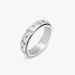 silver night sky anxiety ring