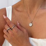 silver spinning bezel ring