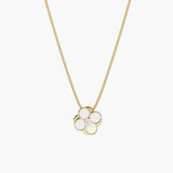 gold rotating pearl clover anxiety necklace