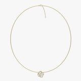 gold rotating pearl clover anxiety necklace