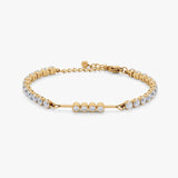 4-bead tennis bracelet - gold
