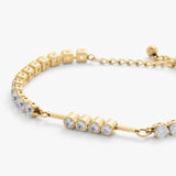 4-bead tennis bracelet - gold