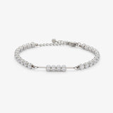 4-bead tennis bracelet - silver