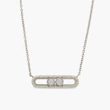 2-bead hammered necklace - silver