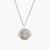 north star spinning pendant necklace - silver