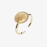 gold adjustable sun sky spinning disc ring