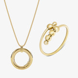 gold 4-bead fidget jewellery set