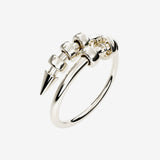 silver 4-bead adjustable nail anxiety ring (316L)