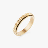 gold spinning cross pattern ring