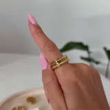 gold spinning bamboo ring