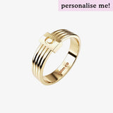 gold initial engraved band anxiety ring