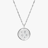 silver night sky spinning anxiety necklace