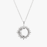 silver rotating moon necklace