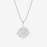 silver star sky engraved spinning necklace