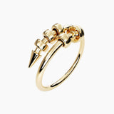 gold 4-bead adjustable nail anxiety ring (316L)