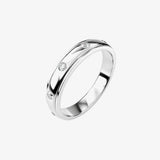 silver spinning minimal eternity band ring