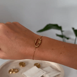 silver 4-bead spinning bracelet