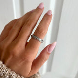 silver spinning star eternity band ring
