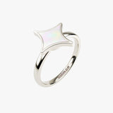 silver north star pearl anxiety ring