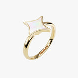 gold north star pearl anxiety ring