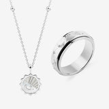 silver moon and star fidget jewellery set