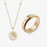 gold moon and star fidget jewellery set