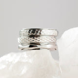 silver spinning bamboo ring