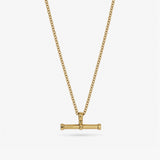 spinning t-bar necklace - gold