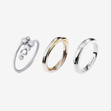 silver trio fidget ring stack