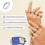 silver spinning bamboo ring
