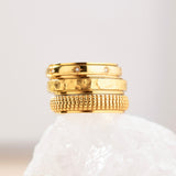 gold spinning woven ring