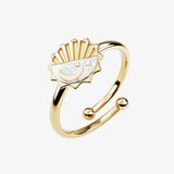 gold adjustable moon sky spinning disc ring