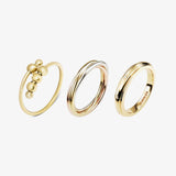 gold trio fidget ring stack